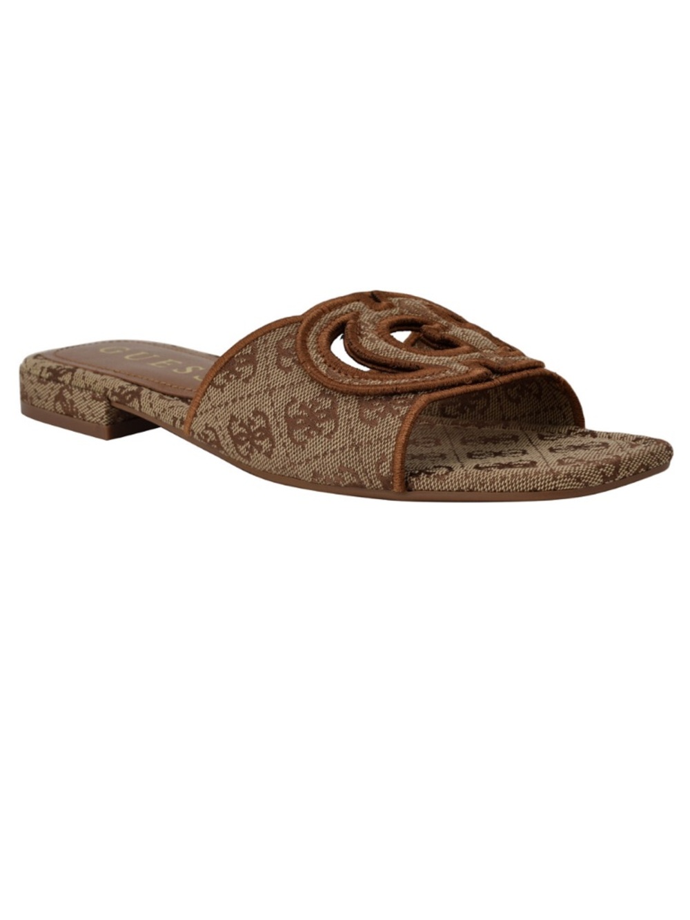 GUESS Women's Tarishae One Band Quattro-G Slip On Flat Sandals 8M